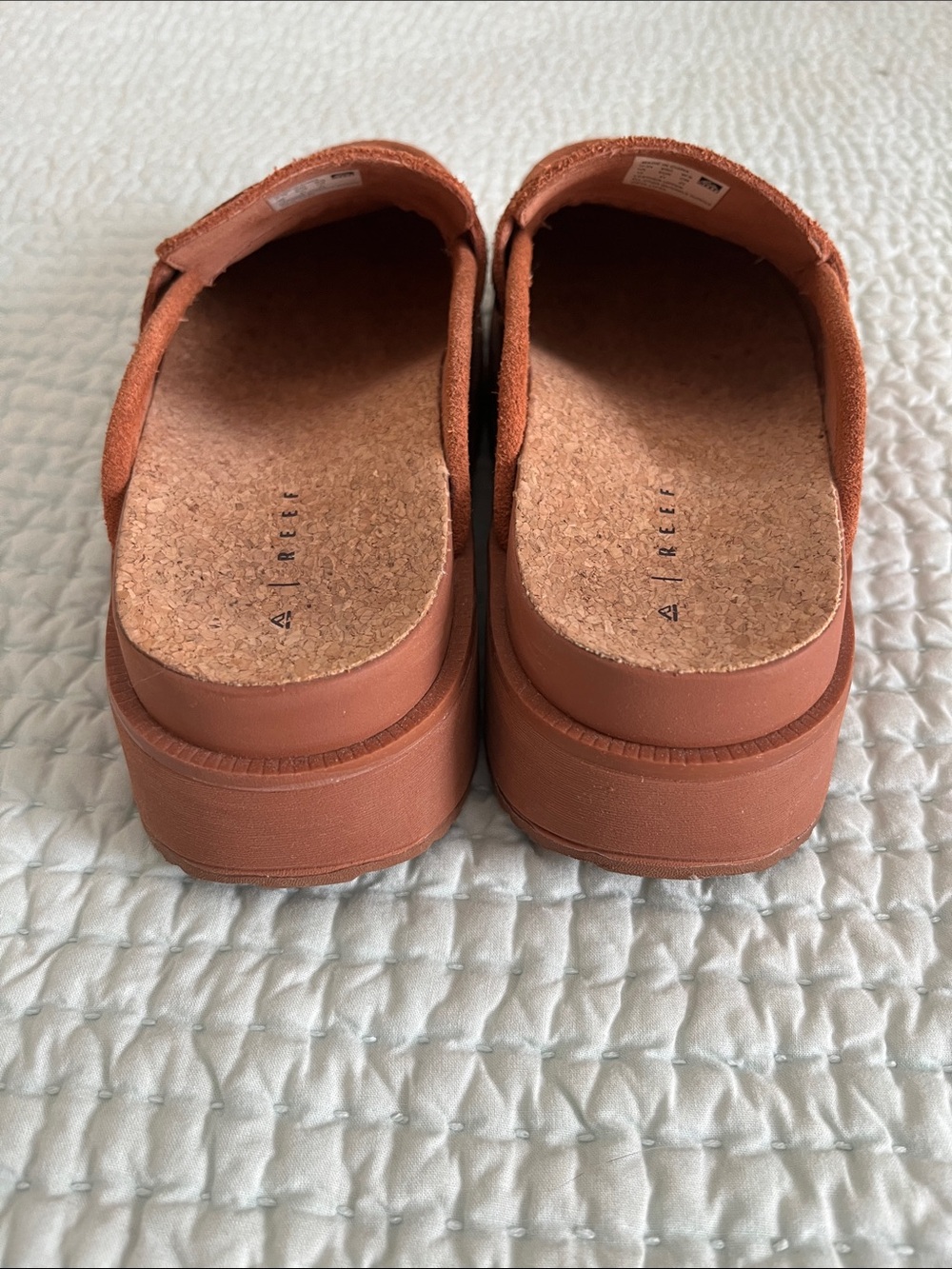 Suede Platform Mule Loafers in Rust - Picture 2 of 6